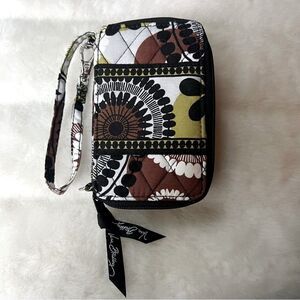 VERA BRADLEY WRISTLET Wallet NWOT Black Grey Brown Green White